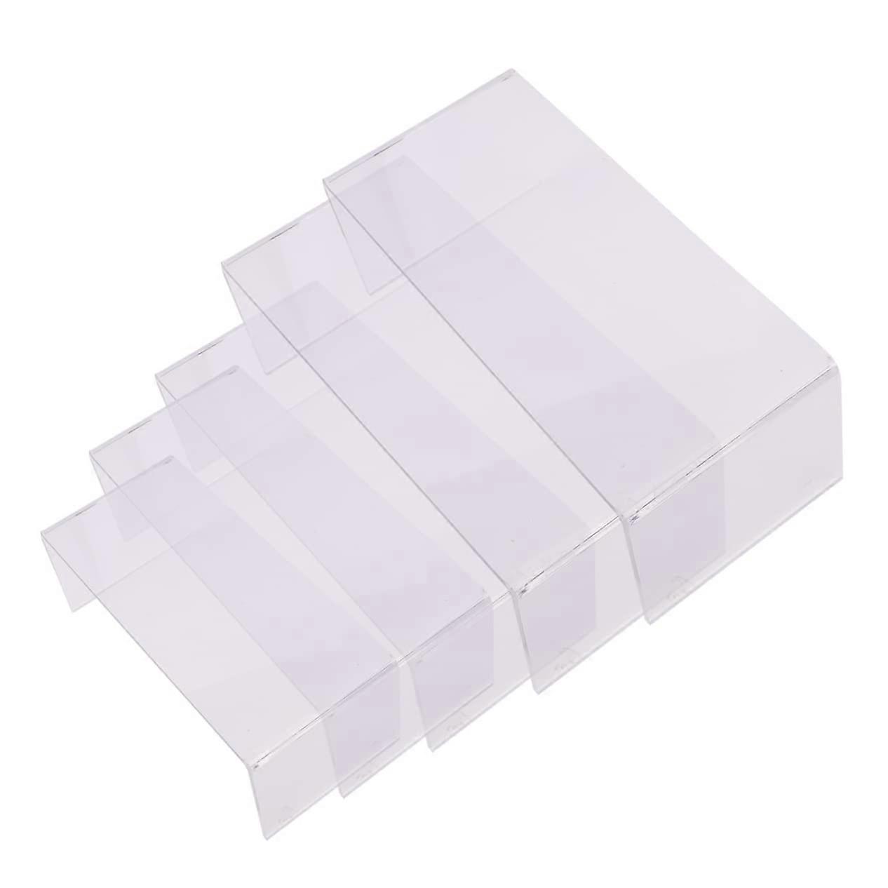 5pcs Clear Acrylic UShape Shoe Display Stand Rack, Stackable SpaceSaving Organizer for Home, Office and Retail