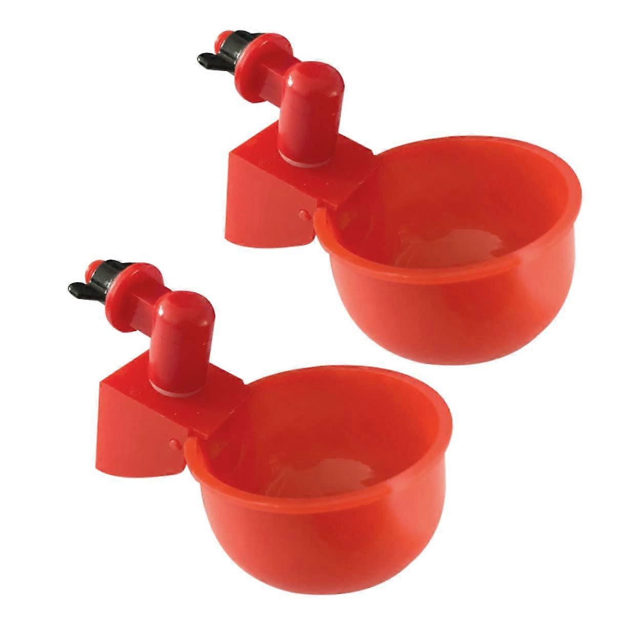 2pcs Automatic Chicken Waterer Poultry Drinking Cups Easy Install Durable Feeders for Birds and Quails
