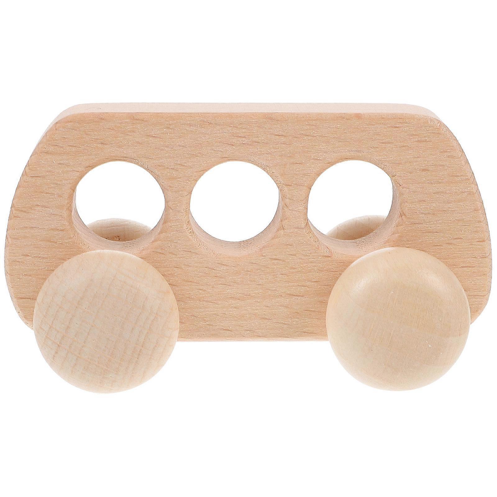Wooden Car Toy for Baby Educational Use with Push Function