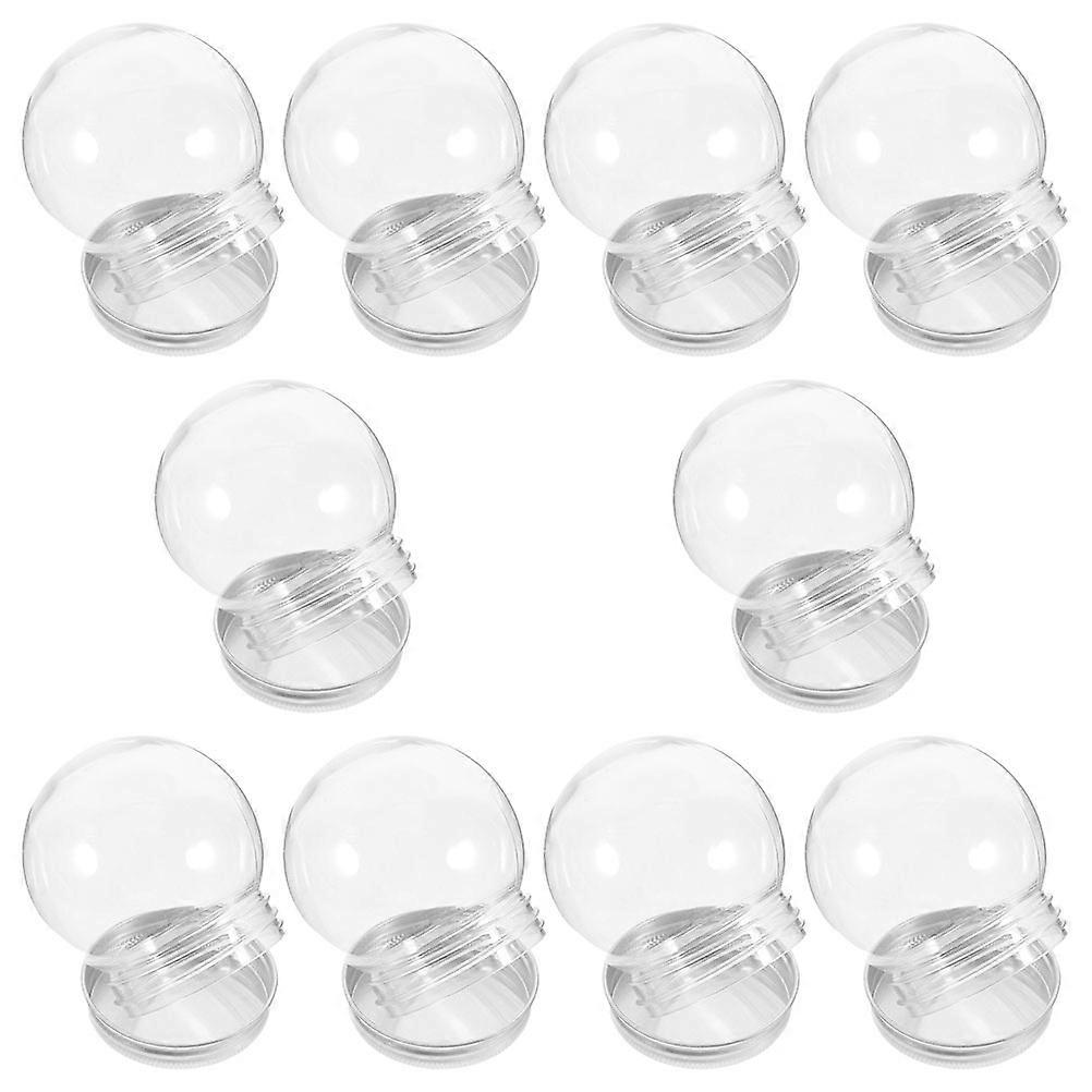 Transparent Clear Candy Bottle Ball Container for Storage 10Pcs Plastic Jar