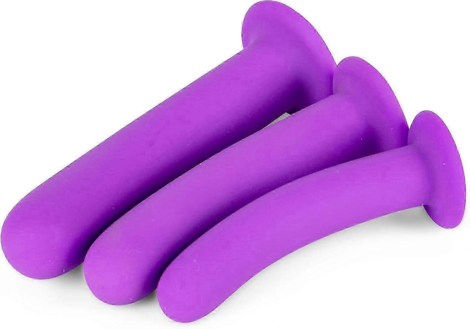 3 Pack Silicone Pelvic Floor Muscle Dilator Trainer Set Purple
