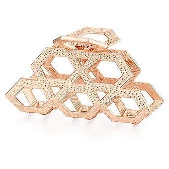 Vintage Rose Gold Large Metal Hair Claw Clip for Women Secure Hold Elegant Minimalist Design