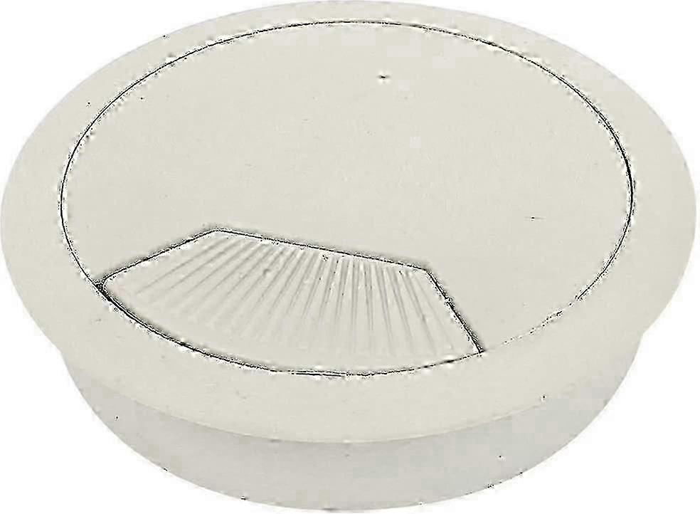 Off-White Plastic Table Cable Entry Grommet 70mm for Neat Wire Management