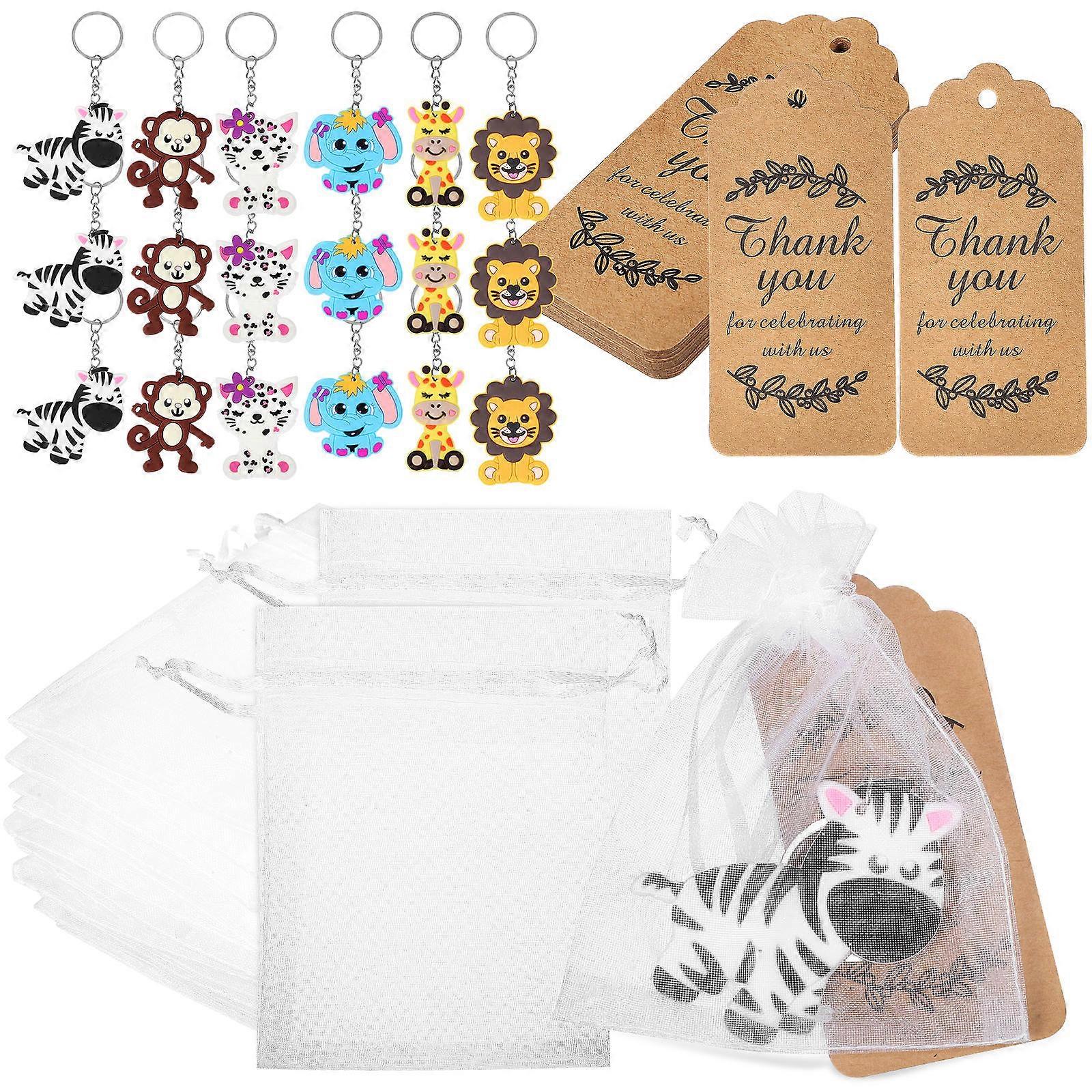 Animal Keychains Jungle Theme Keychains for Decoration 5Sets