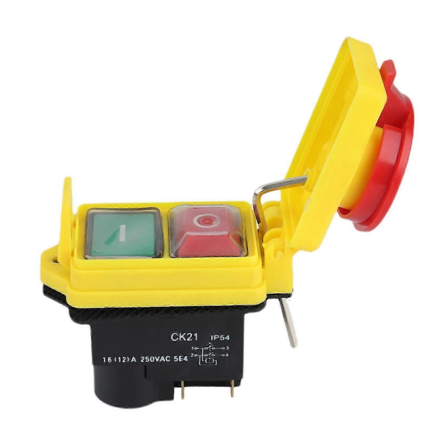 250V 16A IP54 Start Stop Switch No Volt Release with Emergency Function