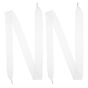Satin Ribbon Flat Shoelaces for High Heels 1Pair Chiffon Ribbon White