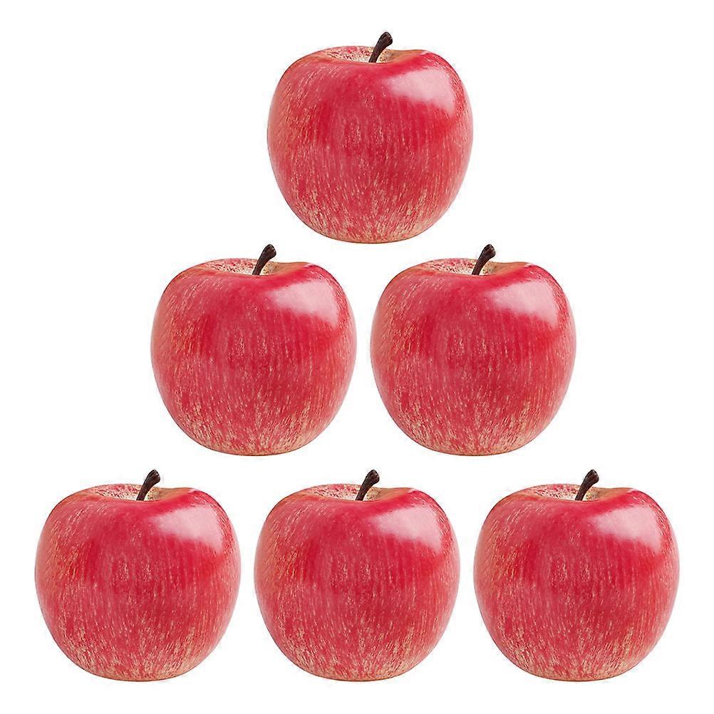 Simulation Fruit Imitation Apples Model for Decor 6Pcs Realistic Fruit Ornament