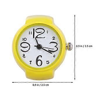 Mini bague montre pour adultes, comprenant 1 bague montre tendance jaune
