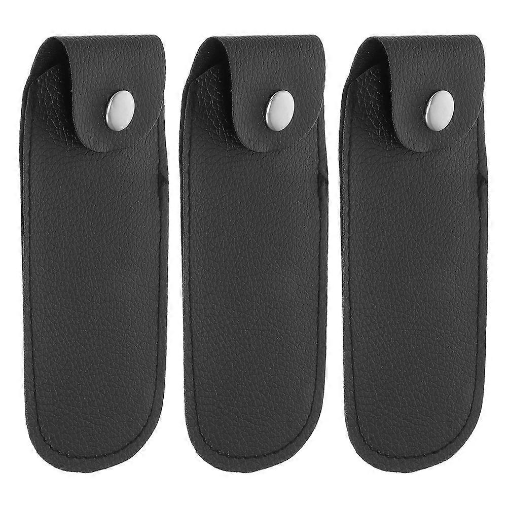 3Pcs Harmonica Case for Storage Use Durable Faux Black Design