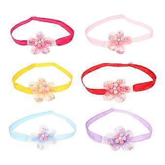 Cat Dog Collar Flower Pet Collar for Pet Accessory 6Pcs