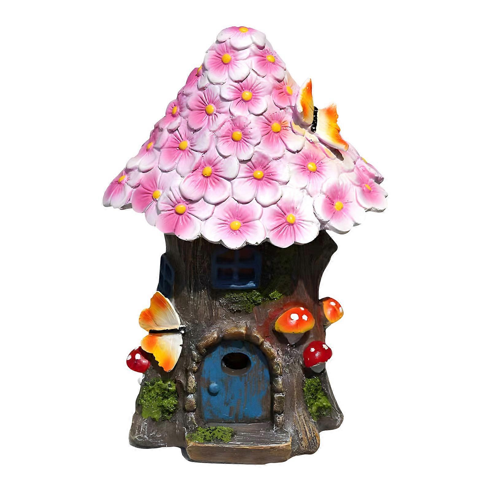 Decorative Solar Operated Yard Light With Light Control permanent Resin Housing For Continuous Usage  Pink