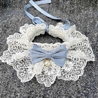 Cute Lace Pet Collar with Bow for Cats & Dogs, Adjustable Sizes XS-XL,x