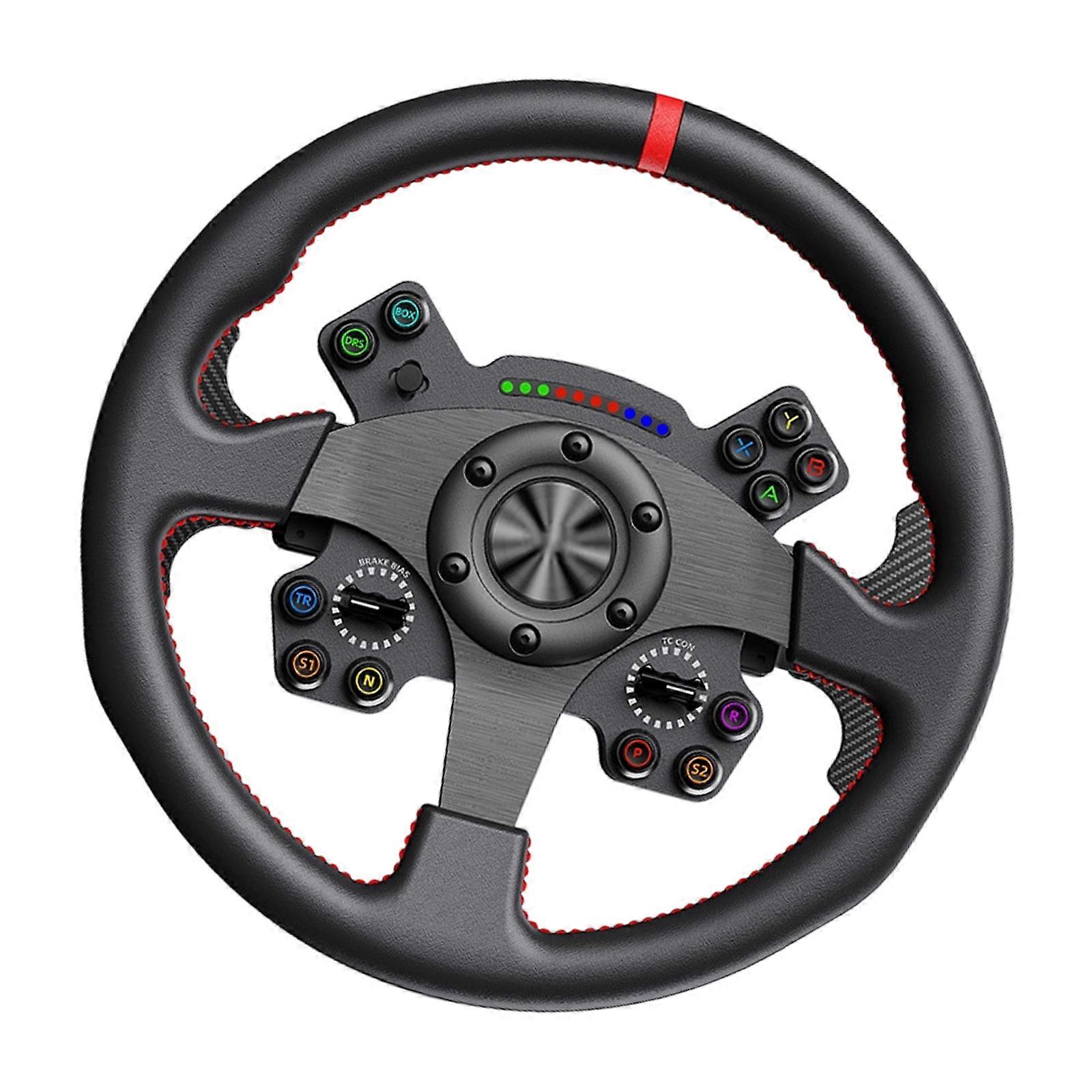 Quick Release Racing Wheel with Customizable Button & Effects Gaming Steering Wheel for PC Game & Simulators Multicolor