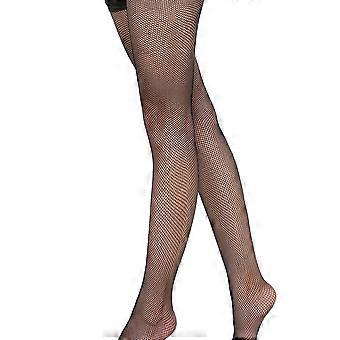 Kvinnor Strumpor Hög Midja Professionell Fishnet Strumpbyxor för latinsk dans (svart)