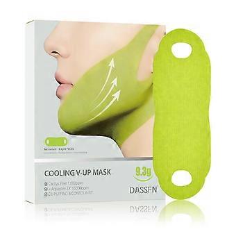 Cooling V-Up Lifting Gel Mask Strap, Cactus Extract Double Chin Reducing Face Firming Belt, Depuffing Contour Toning Mask For Sagging Neck