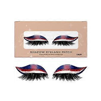 Dekorative künstliche Wimpern mit Länderflaggenmuster, leichte und bequeme Wimpern für Party-Make-up, Sportveranstaltungen, Mottopartys und Cosplay-Looks