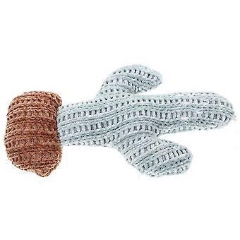 Peluche interattivo con erba gatta, ideale per gattini, da masticare.