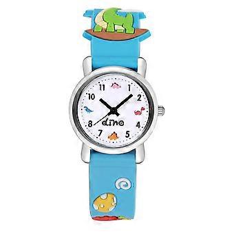 Kinderhorloge (blauw, dinosaurus), waterdicht polshorloge met quartz uurwerk [MI]