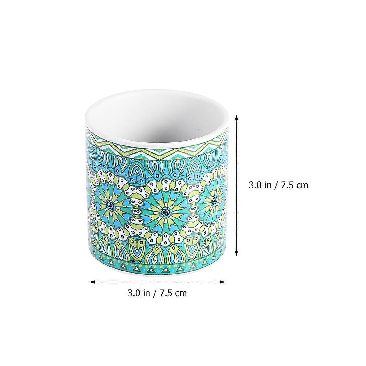 Mandala Flower Pot Ceramic Planter for Storage with 4Pcs Set