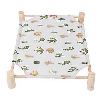 Lit surélevé pour chat et chien en bois, portable, pour intérieur et extérieur.