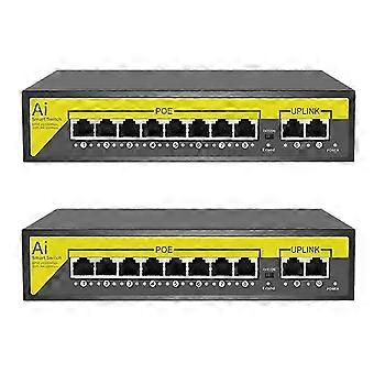 48V 8Ports POE Switch Ethernet 10/100Mbps IEEE 802.3 Af/At EU Plug