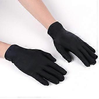 Black Cotton Dress Gloves for Women Soft Breathable Lightweight Formal Etiquette Wear 1 Pair