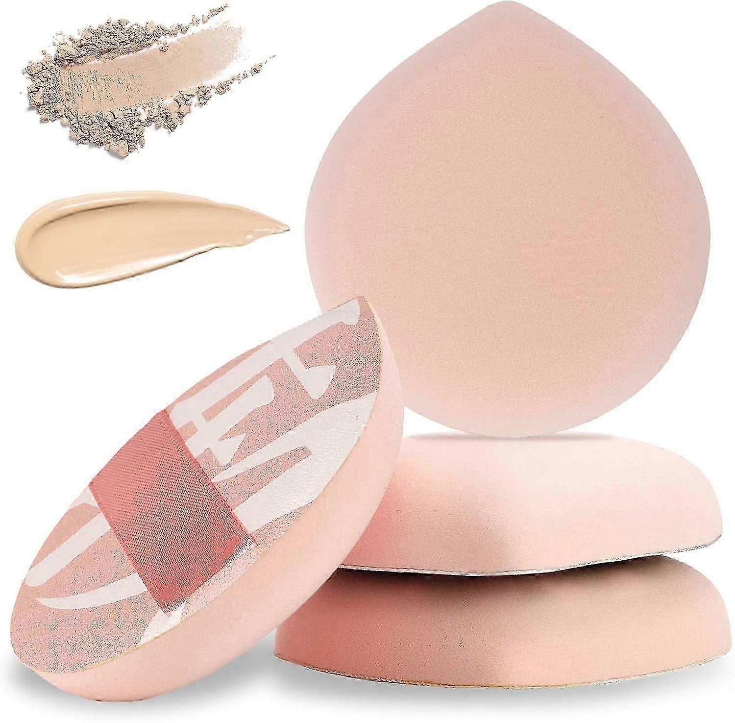 Dieses 4er-Pack koreanischer Make-up-Quasts enthält weiche, tropfenförmige Quasts, die sich für Gesichts-Make-up, einschließlich Foundation und Concealer, eignen.