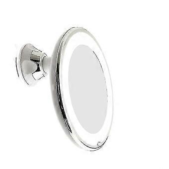 Led Lighted 10x Magnifying Makeup Mirror With Power Loing Suction Cup, Bright Diffused Light And 360 Degree Rotating Adjustable Arm, Portable Cordle h