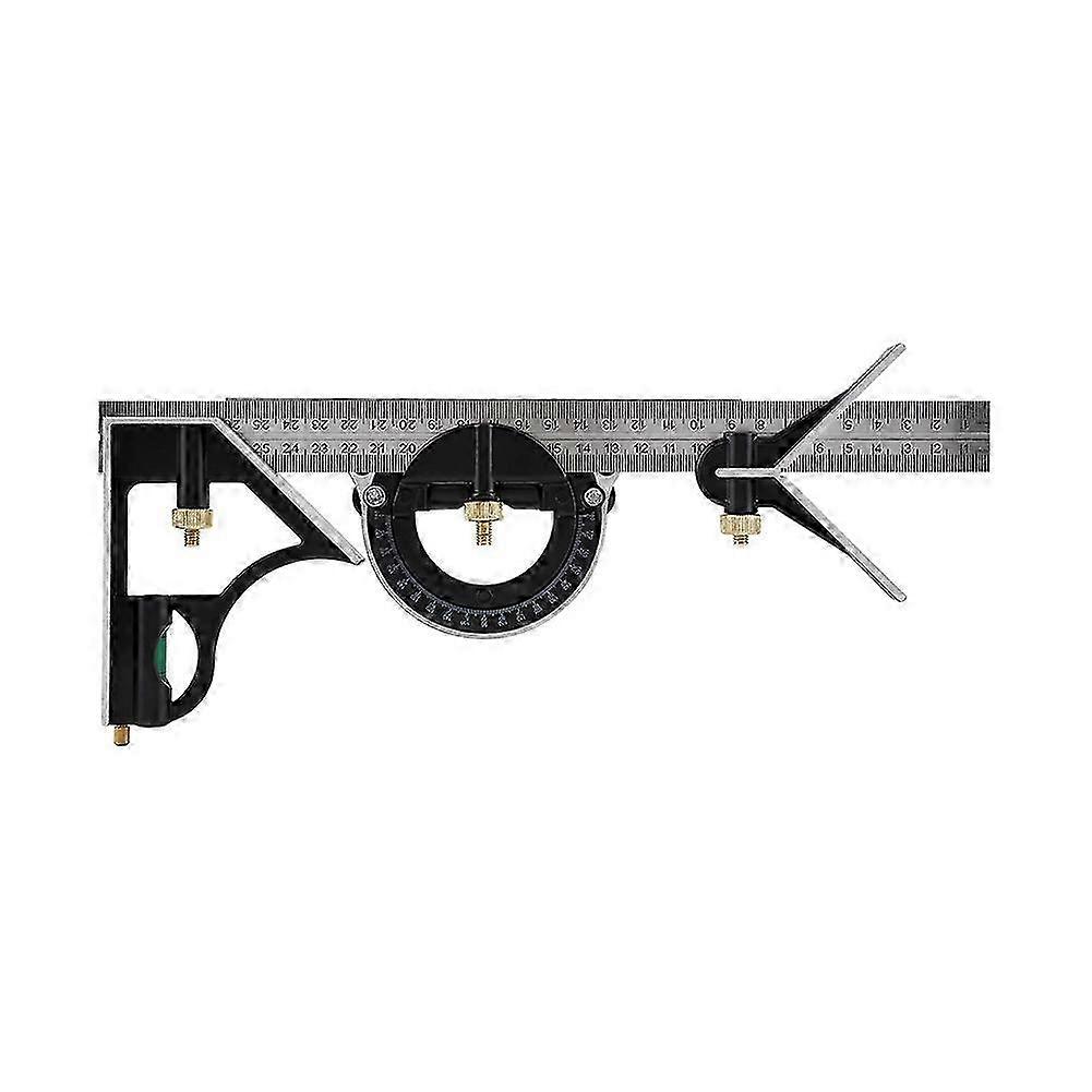 300mm Metal Adjustable Combination Square Right Angle Ruler Engineer Measuring Tool (Black)