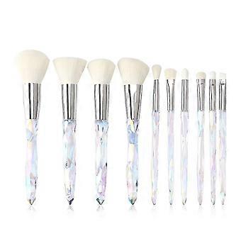 Makeup børster krystal håndtag sæt, Tenmon 10 stk krystal gennemsigtigt håndtag Kabuki pulver foundation børste concealer øjenskygge eyeliner øjenbryn børste