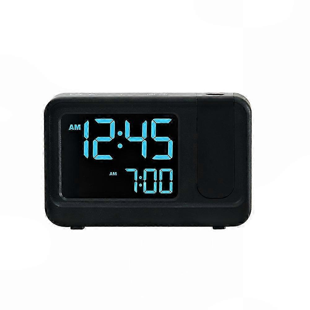Bedside Projector Alarm Clock, Simple Digital LCD Display, Mute Multifunctional Electronic Clock