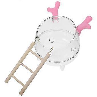 Dubbelfunctie hamsterbad en -toilet met zandset 75x45 inch transparant houten huisdierkooi accessoires