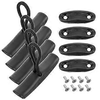 4Set Ergonomic Kayak Carry Handles with Anti-Skid Braided Cord for Marine Boat Canoe