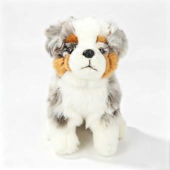 24.99cm Realistic Plush Toy of an Australian Shepherd, Smart And Loyal Companion, Premium Velour Emotional Gift, Perfect for Companionship And Home De