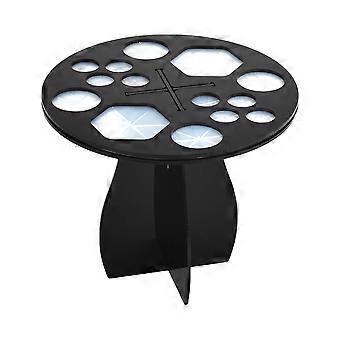 Soporte para brochas de maquillaje (2 unidades) con 14 orificios, color negro. Organizador de cosméticos.