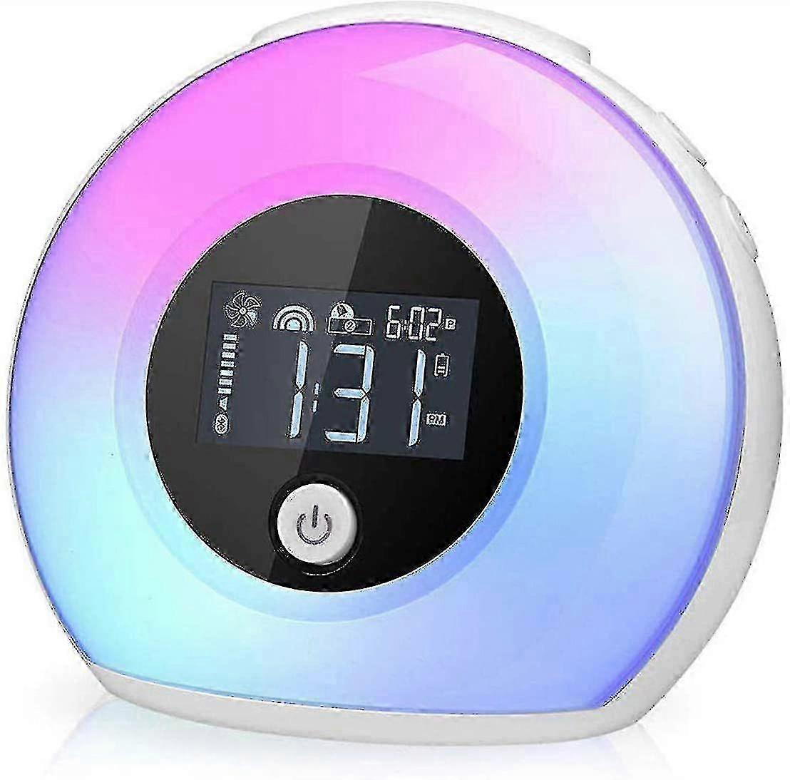 Bluetooth Speaker Night Light, Digital Clock With Led Light(white)