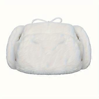 Women's Plush Cartoon Ushanka Hat with Ear Muffs, Vintage Velvet Thickened Winter Cap for Cold Protection, Face-Flattering Design