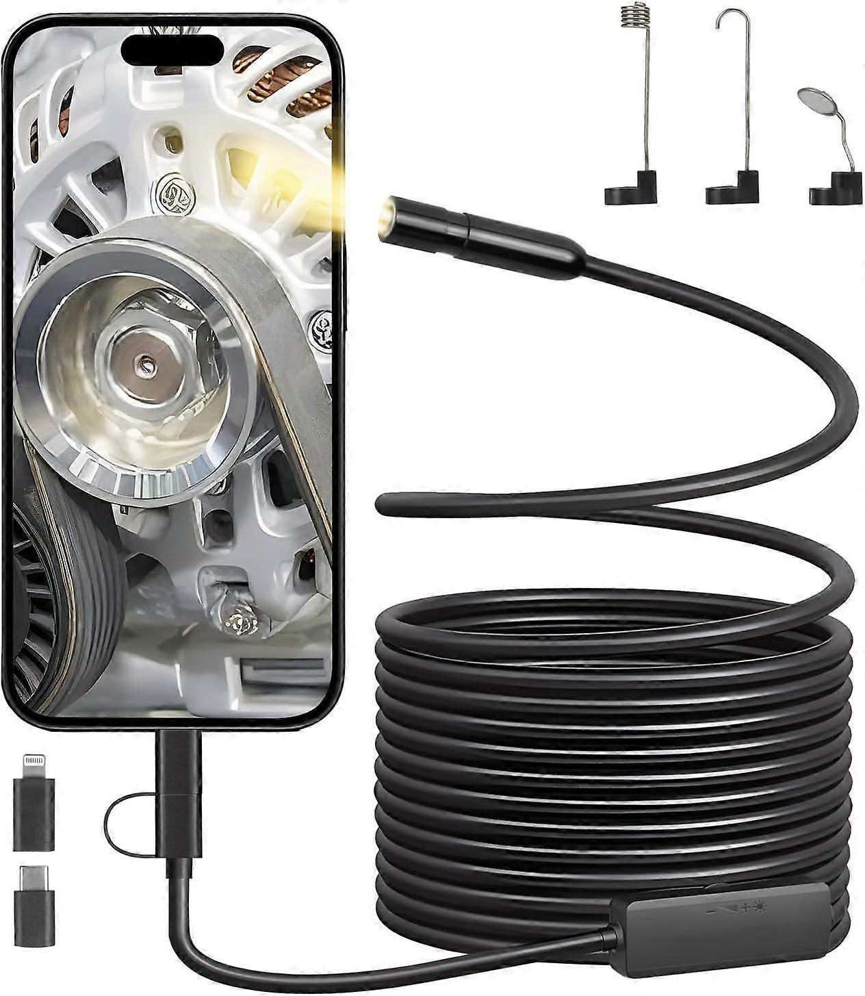 Endoscope Camera with Light, 1920P HD Borescope with 8