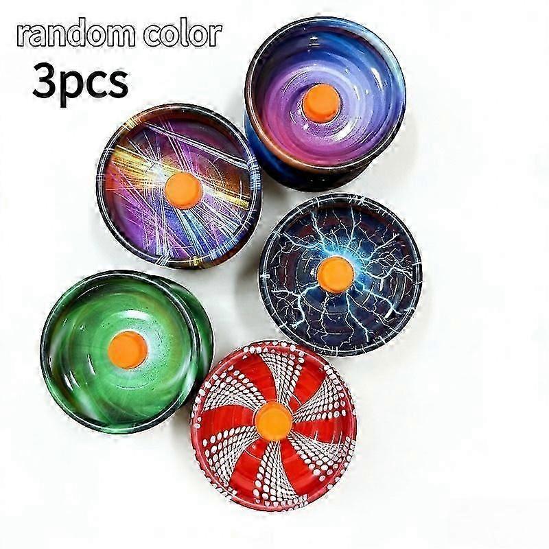 5 Piece Metal Yo Yo Set Iron Assorted Colors Patterns with Strings