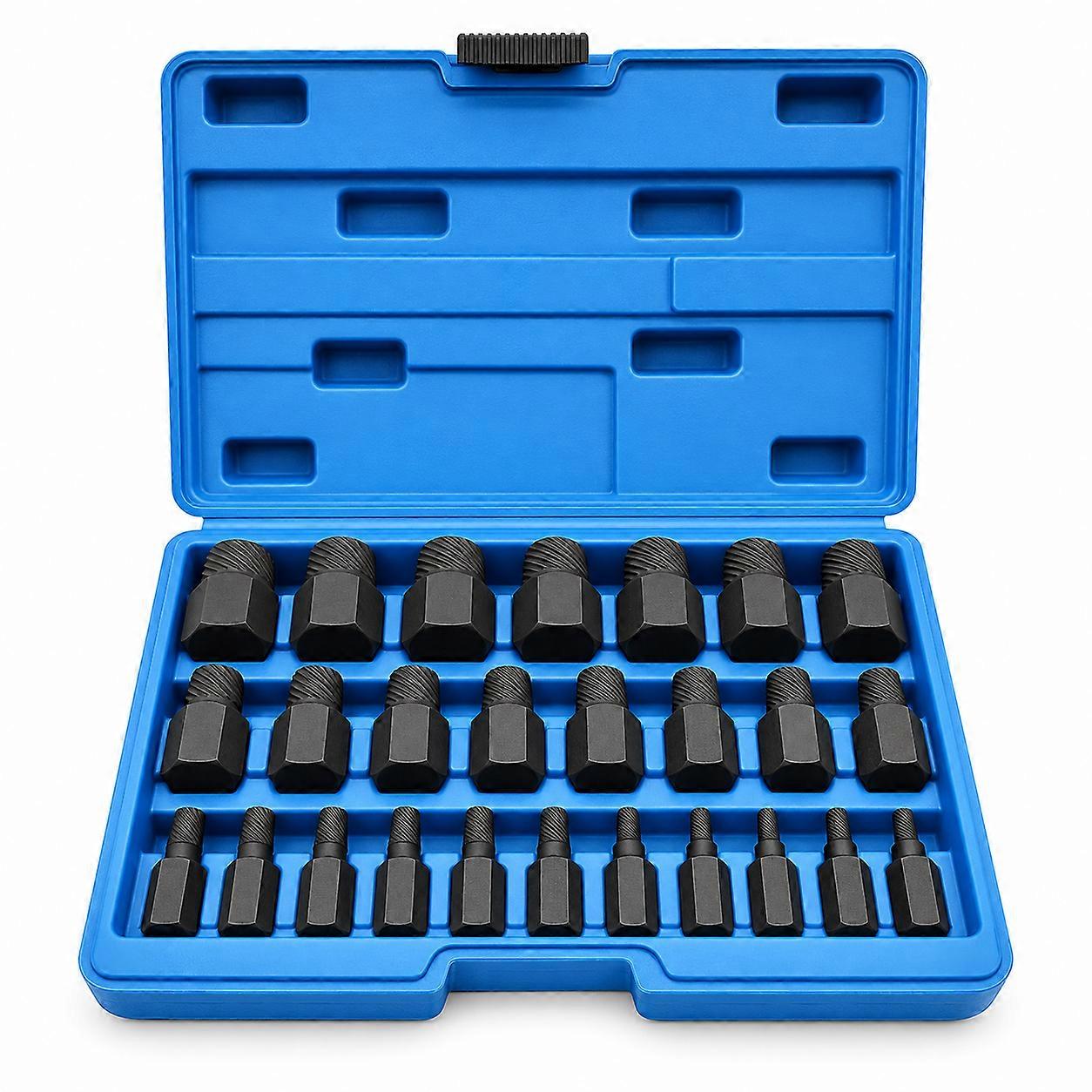25-Piece Bolt Extractor Socket and Thread Tap Set for Removing Broken Bolts and Screws