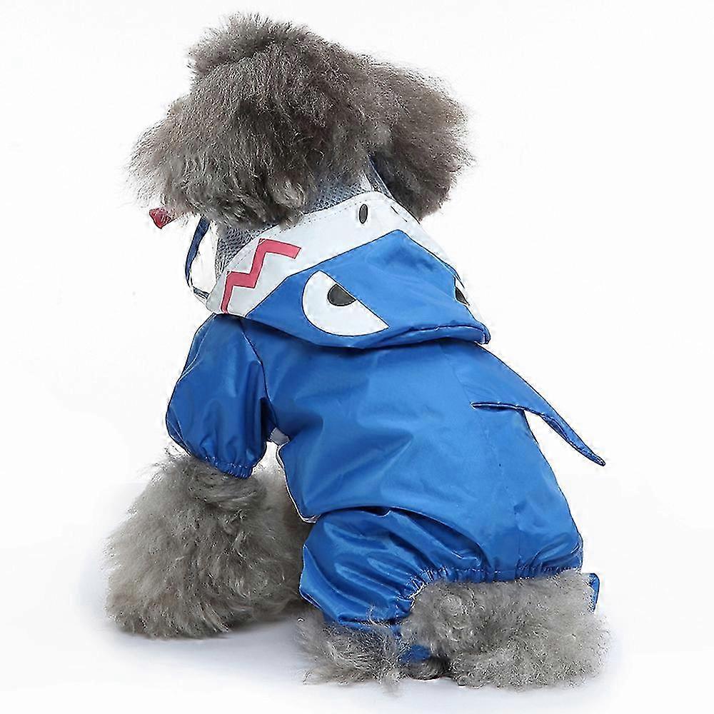 Shark Pattern Reflective Pet Raincoat Small
