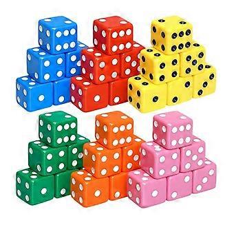 Dados para fiestas temáticas de casino, juego de marcadores numéricos de 19 mm, 36 fichas acrílicas surtidas, dados grandes opacos a granel para juegos de mesa y fiestas temáticas de cumpleaños.