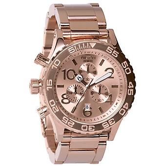 Nixon 42/20 Quartz Analog Unisex Watch with A037897 Gold Plated Stainless Steel Bracelet