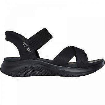 Women's Skechers Ultra Flex 3.0 - Never Better | Black | Womens Stretch Strap Sandals