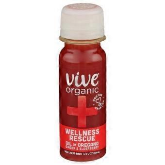 Vive Organic Wellness Rescue Shot Oil Of Oregano Ginger Root And Cayenne Pepper, 2 Oz (Case Of 12)