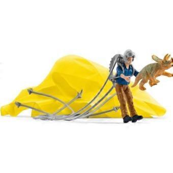 Parachute Rescue, Schleich Box Set with 1 Parachute, 1 Human Figure and 1 Dinosaur, Prehistoric Toy Set