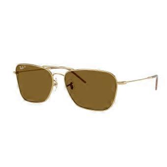 Ray-Ban RBR0102S Caravan Reverse Polarized 001/83 Full Rim Arista Gold Unisex Aviator Sunglasses UV3 Polarized Original