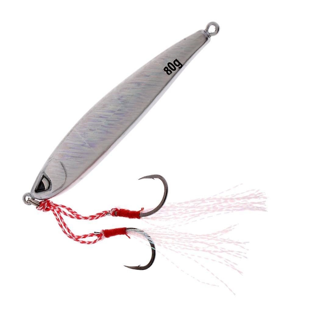 Angelköder Blei Fisch Metall Jigging Wobbler Crankbaits Bass Köder 80g Weiß