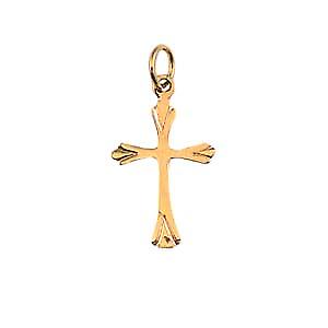 9ct Gold 22x14mm Fancy embossed pattern Cross