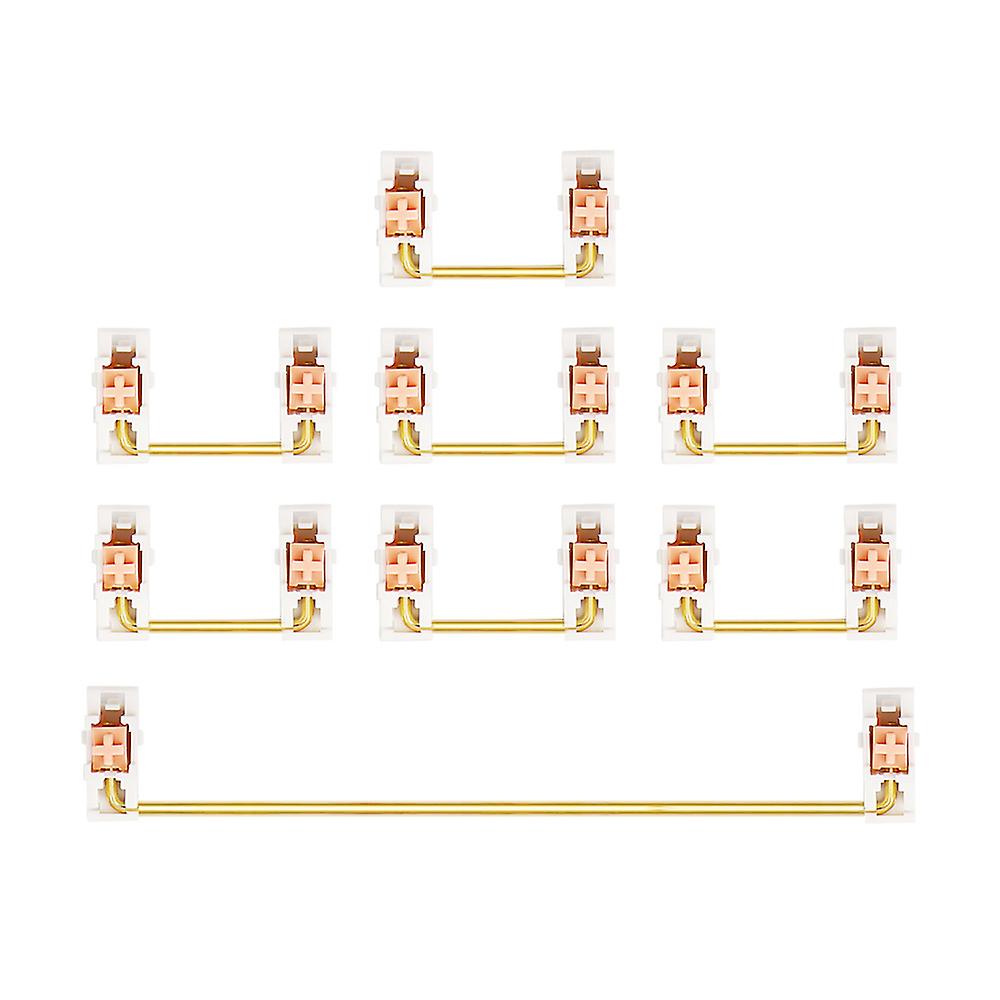 Gold Plated Plate Mounted Stabilizer for Custom Mechanical Keyboard 2U 6.25U (1+7, White )